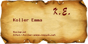 Koller Emma névjegykártya
